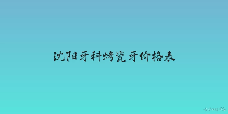 沈阳牙科烤瓷牙价格表:2026年沈阳牙科烤瓷牙价格表包含哪些常见类型，各多少钱？