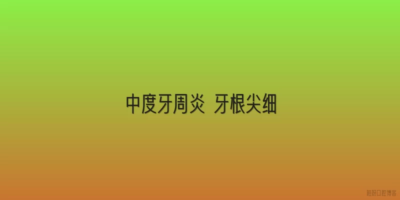 中度牙周炎 牙根尖细